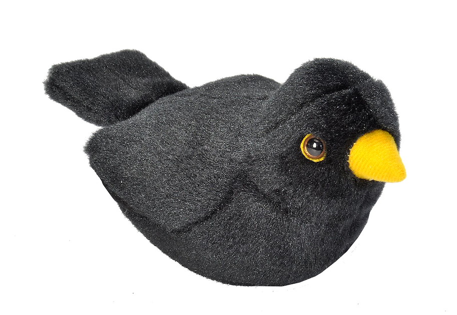 Plüsch Amsel singend RSPB Birds 18 cm mit echten Vogelstimmen