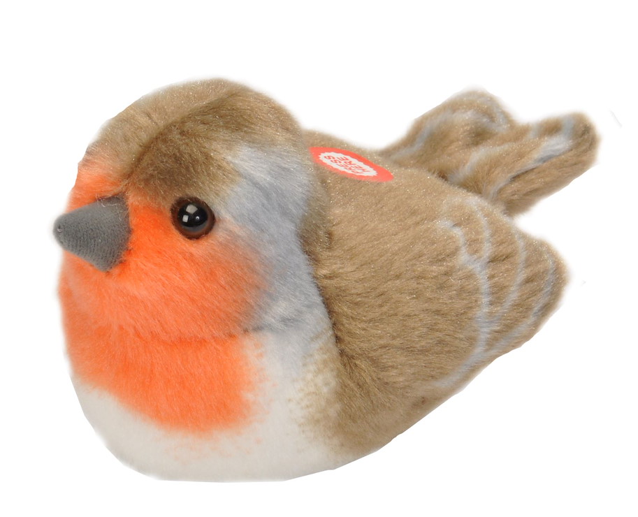 Plüsch Rotkehlchen singend RSPB Birds 18 cm mit echten Vogelstimmen