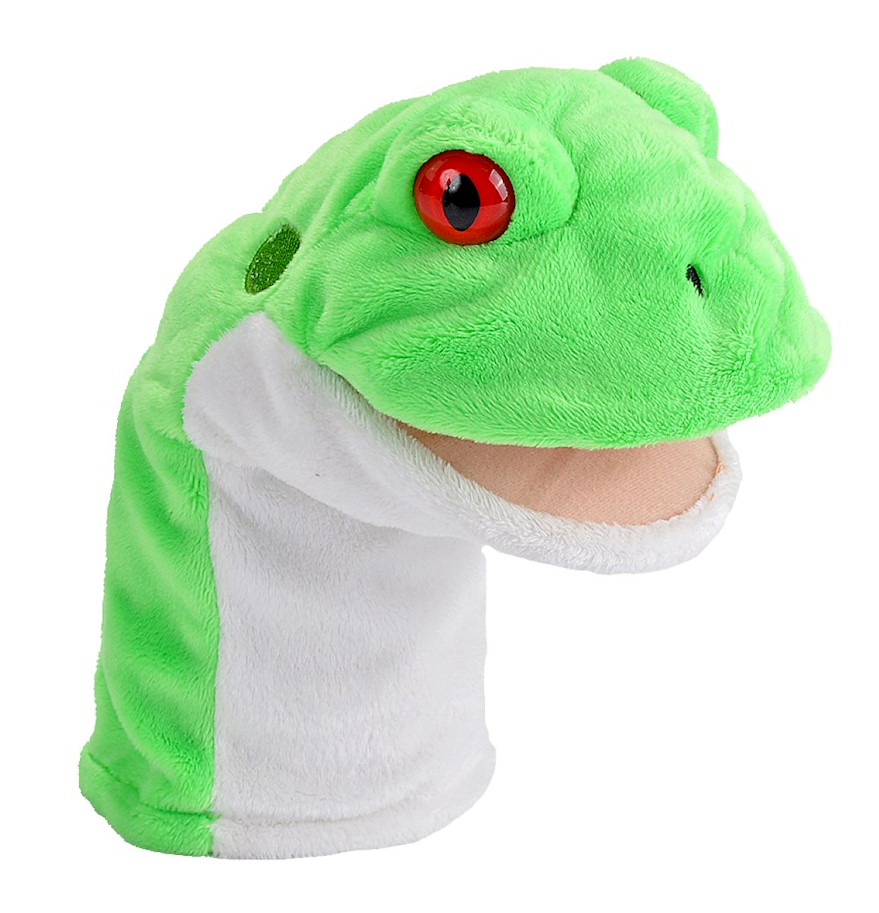 Plüsch Handpuppe Frosch mit Sound Wild Call Puppet 30 cm