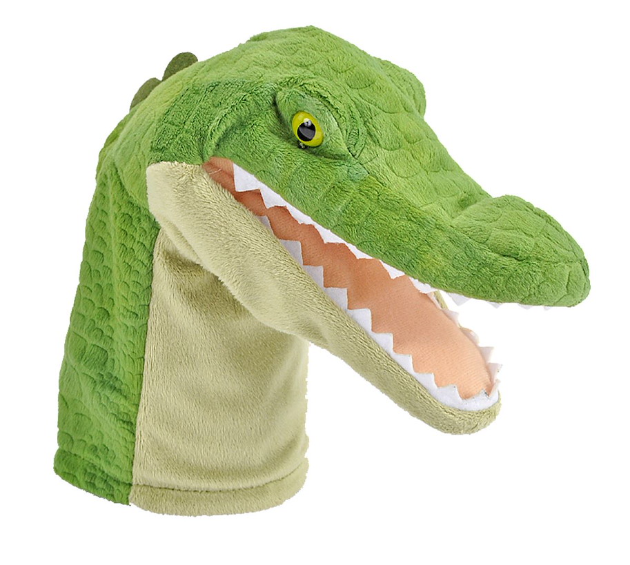 Plüsch Handpuppe Alligator mit Sound Wild Call Puppet 30 cm