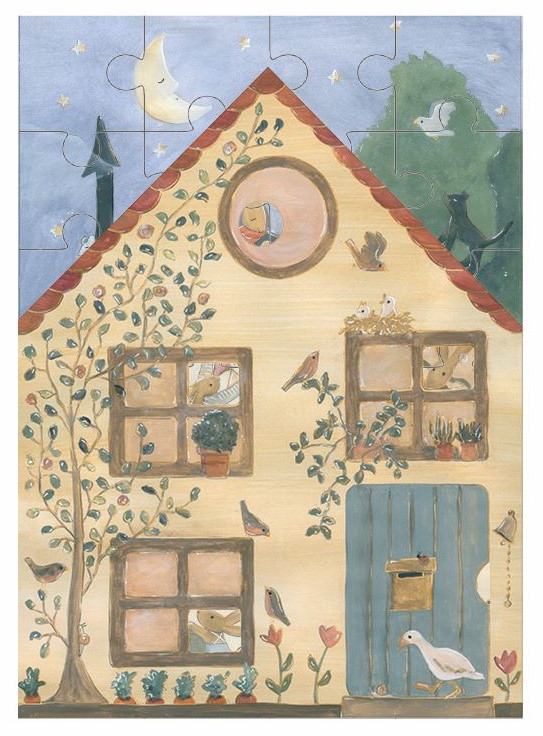 Hasenhaus-Puzzle 24 Teile aus Karton