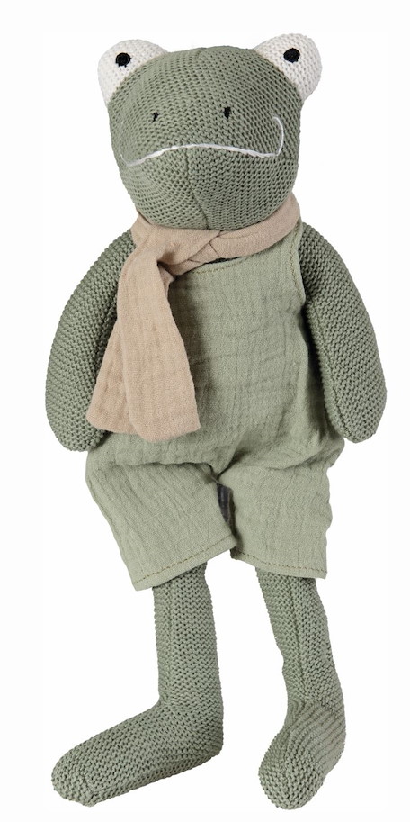 Plüsch Frosch Jeremy 30 cm aus gestrickter Baumwolle