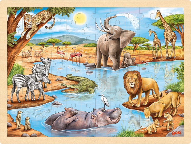 Einlegepuzzle afrikanische Savanne 96 Teile