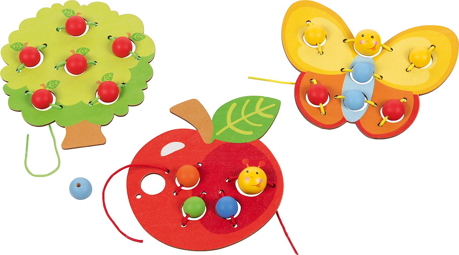 Fädelset Obstgarten, 3 Motive ( Apfel, Baum, Schmetterling )