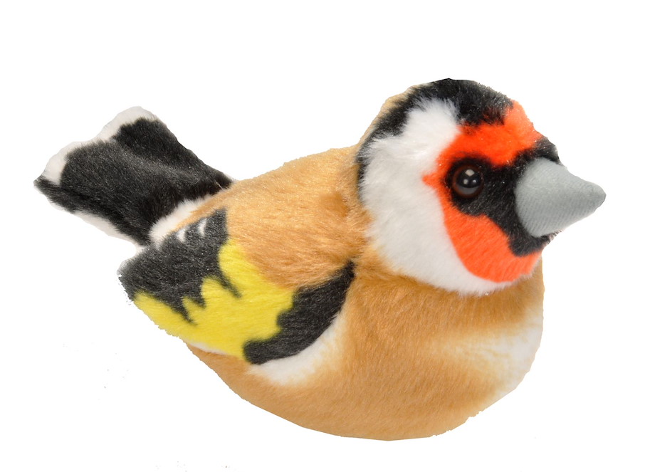 Plüsch europäischer Stieglitz singend RSPB Birds 18 cm mit echten Vogelstimmen