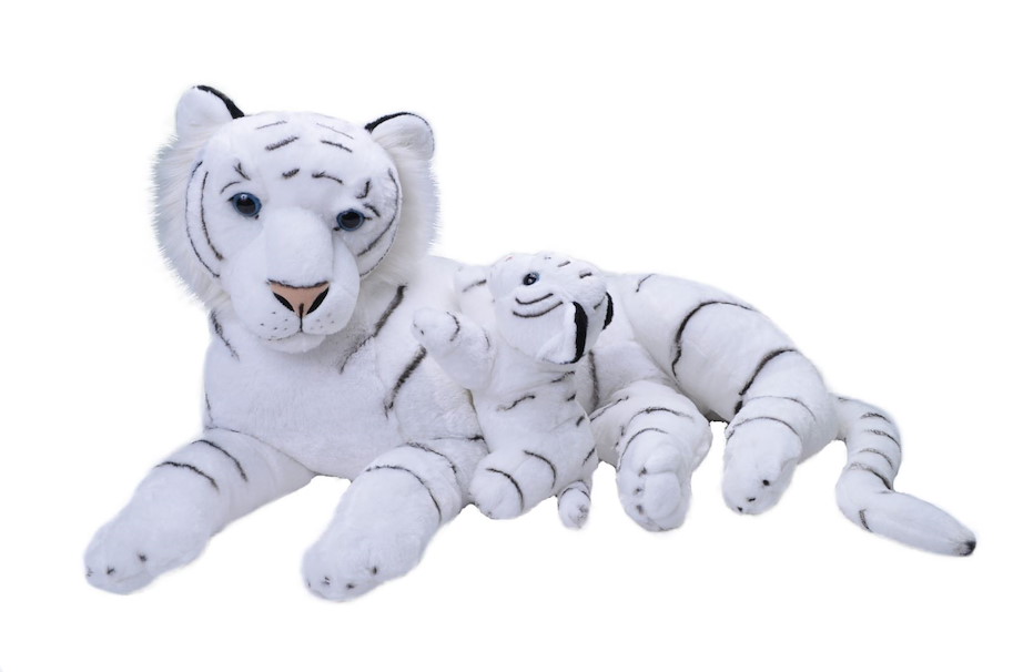 Plüsch Jumbo Weisser Tiger Mutter und Baby