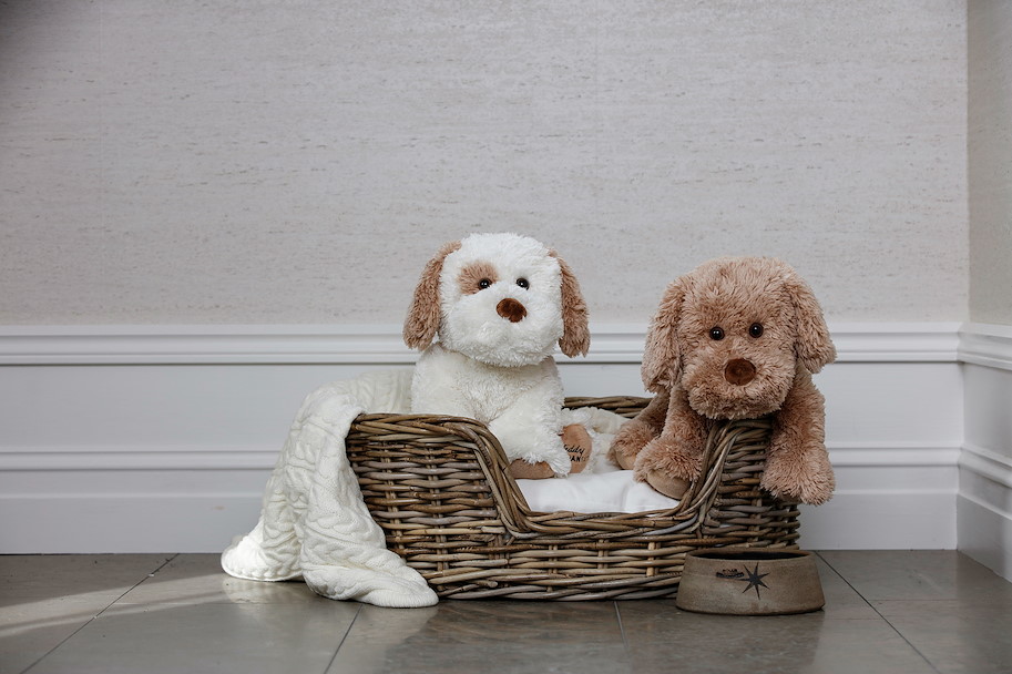 Plüsch Hund Selma creme/braun