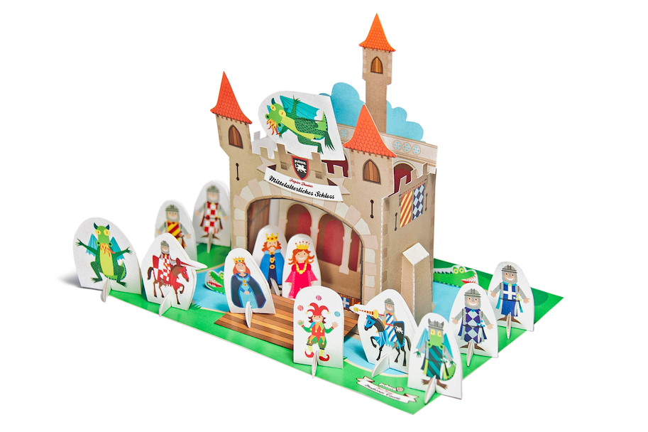 Ritter-Schloss Papierspielzeugset