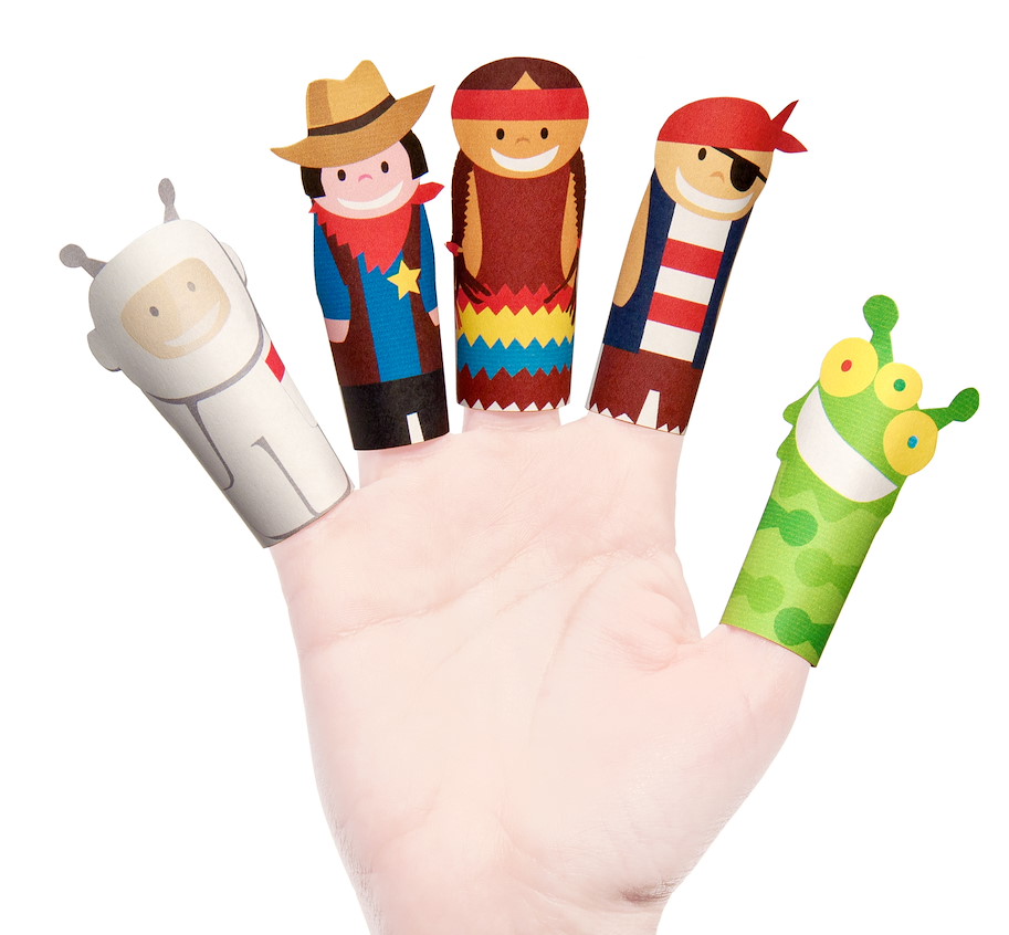Papierfingerpuppenset 8 Helden