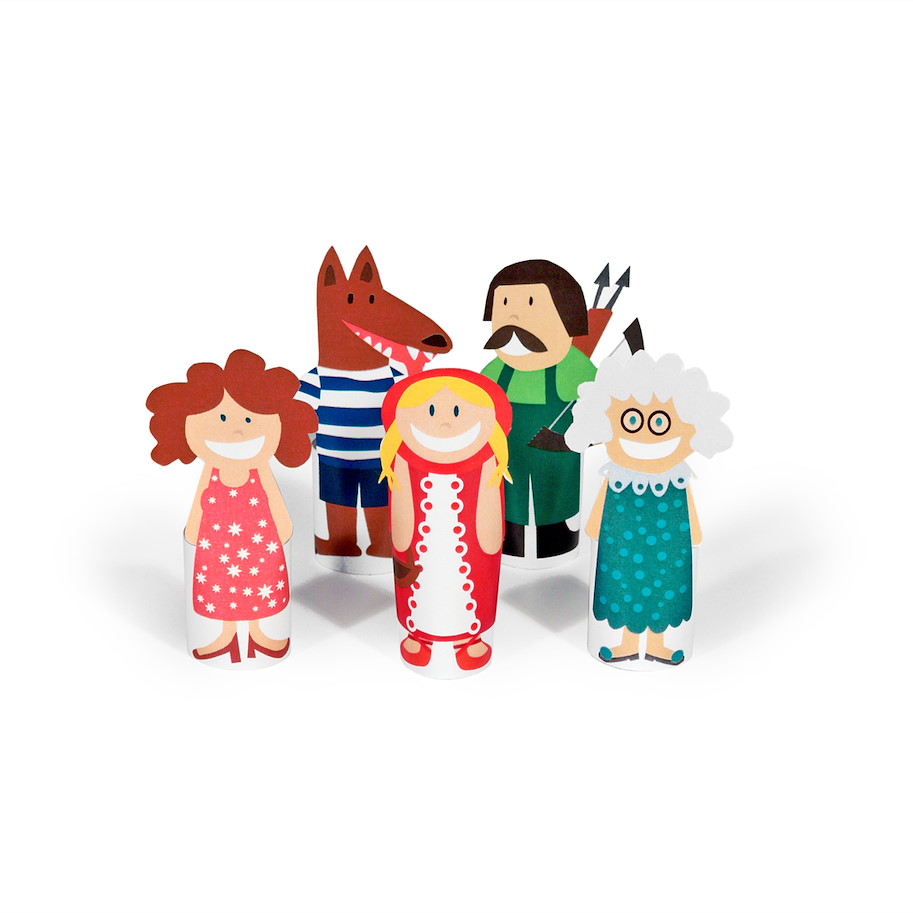 Papierfingerpuppenset 6 Rotkäppchen