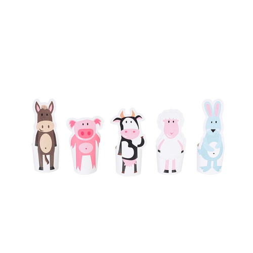 Papierfingerpuppenset 8 Bauernhoftiere