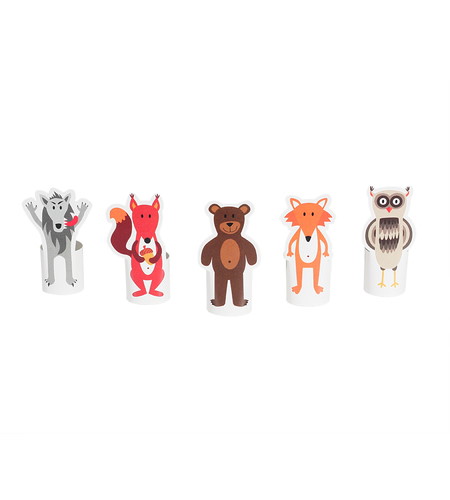 Papierfingerpuppenset 8 Waldtiere