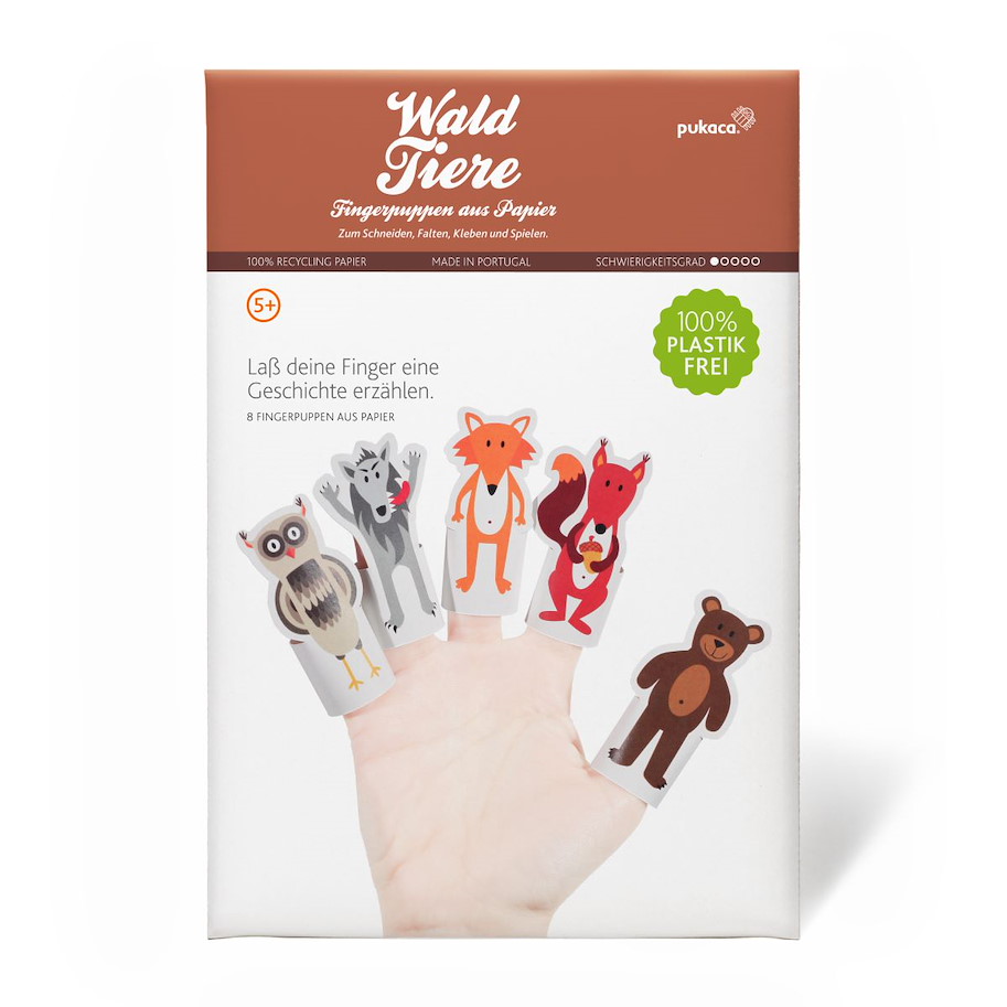 Papierfingerpuppenset 8 Waldtiere