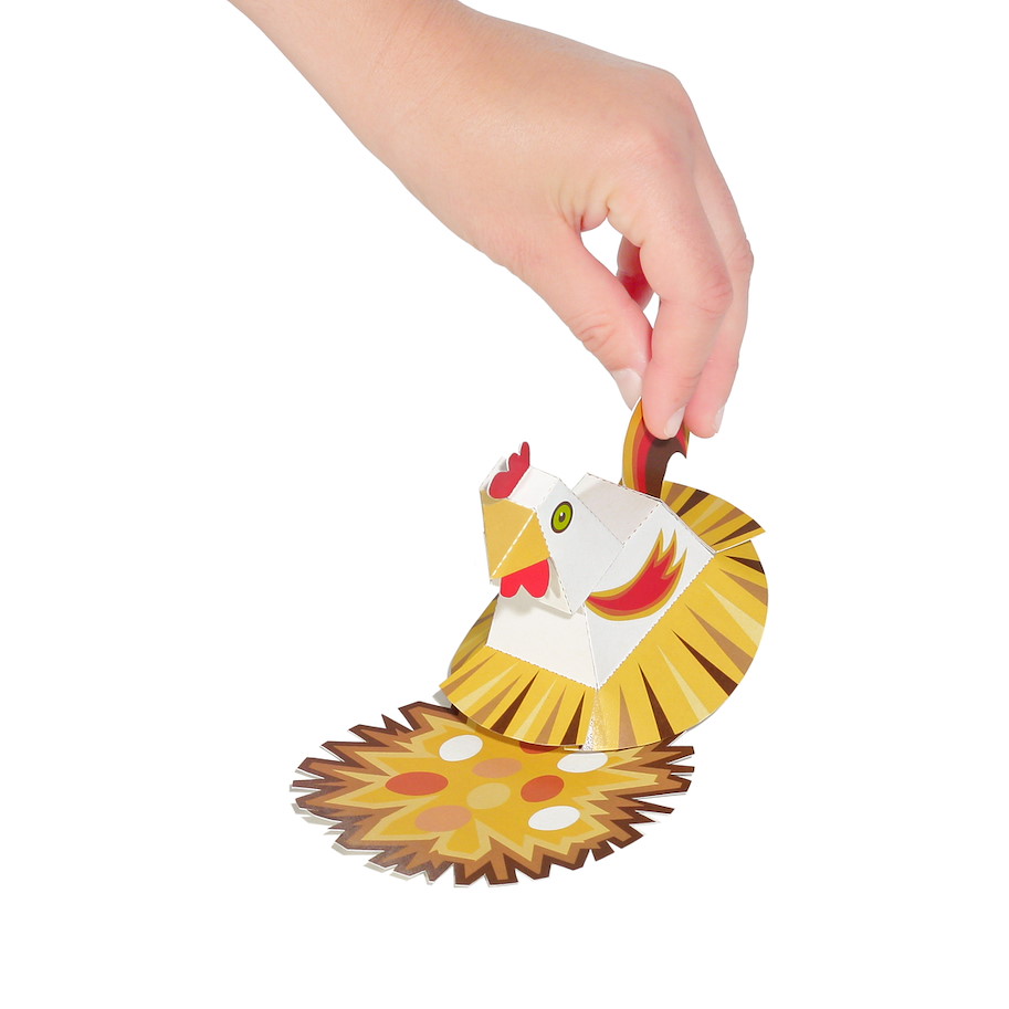 Papierspielzeugset 4 Bauernhoftiere