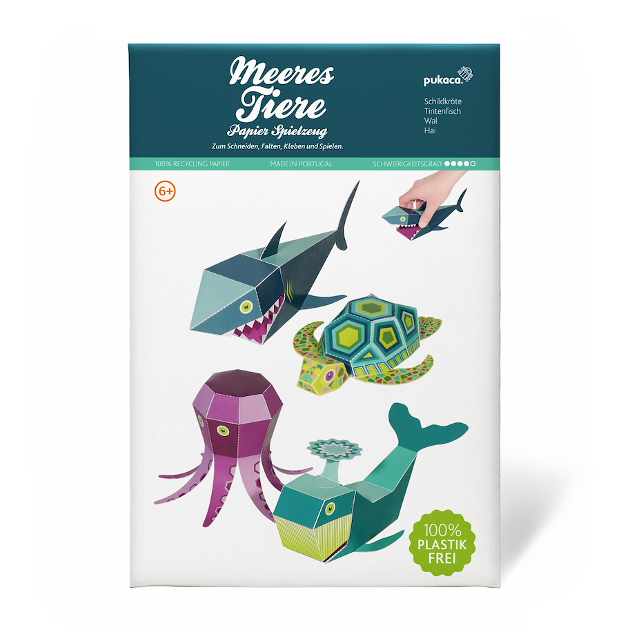 Papierspielzeugset 4 Meerestiere