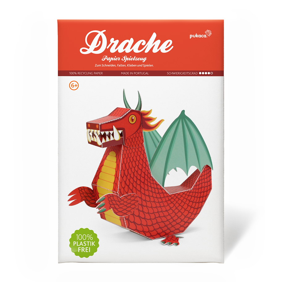 Drache rot Papierspielzeug