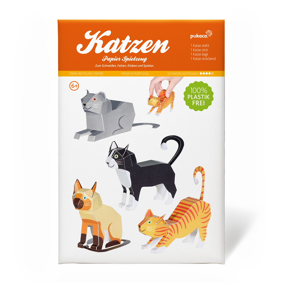 Papierspielzeugset 4 Katzen