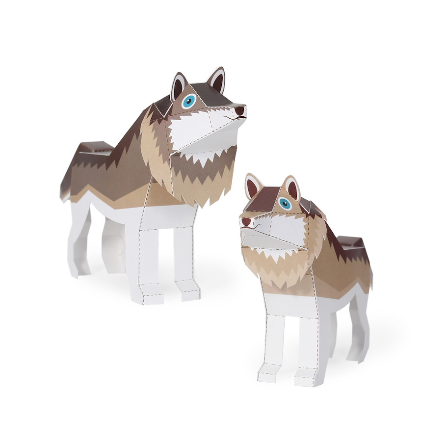 Maxi Wolf Papierspielzeug
