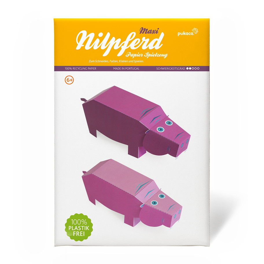 Maxi Flusspferde Papierspielzeug