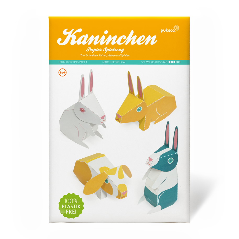 Papierspielzeugset 4 Hasen