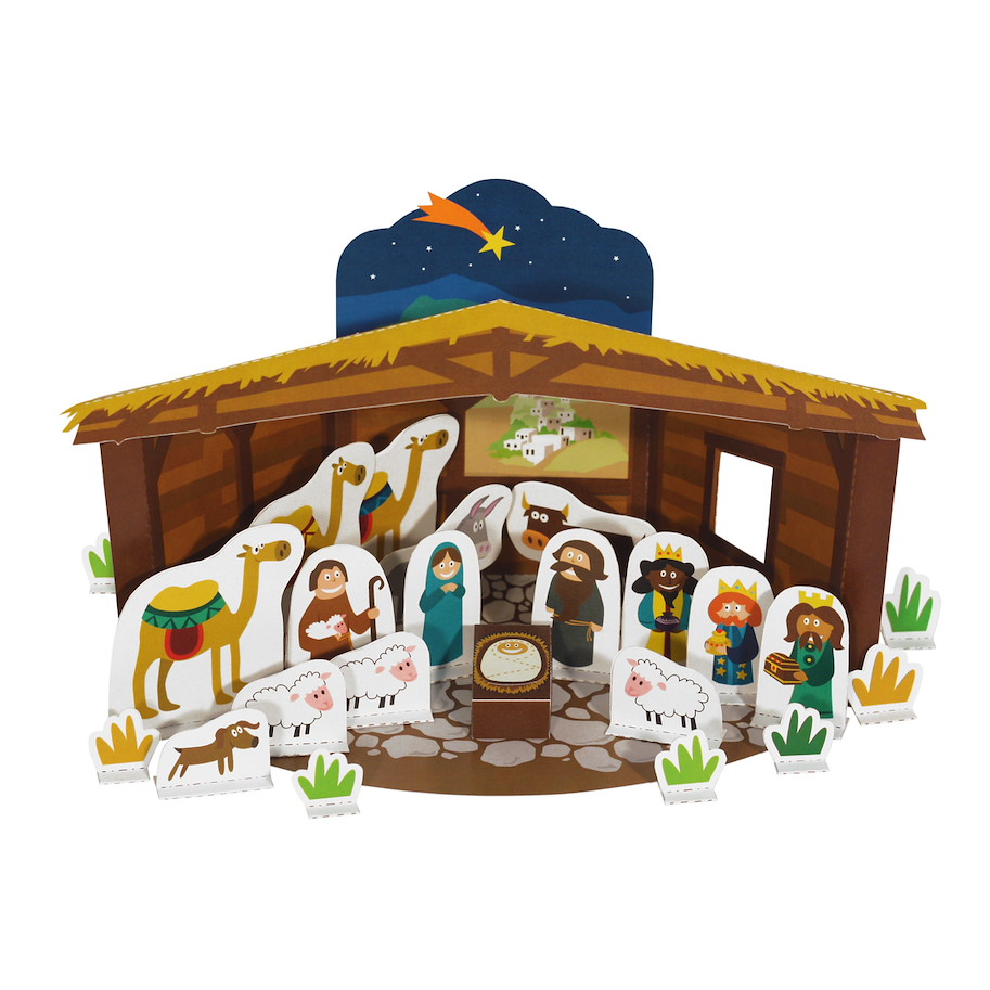 Krippe Papierspielzeugset
