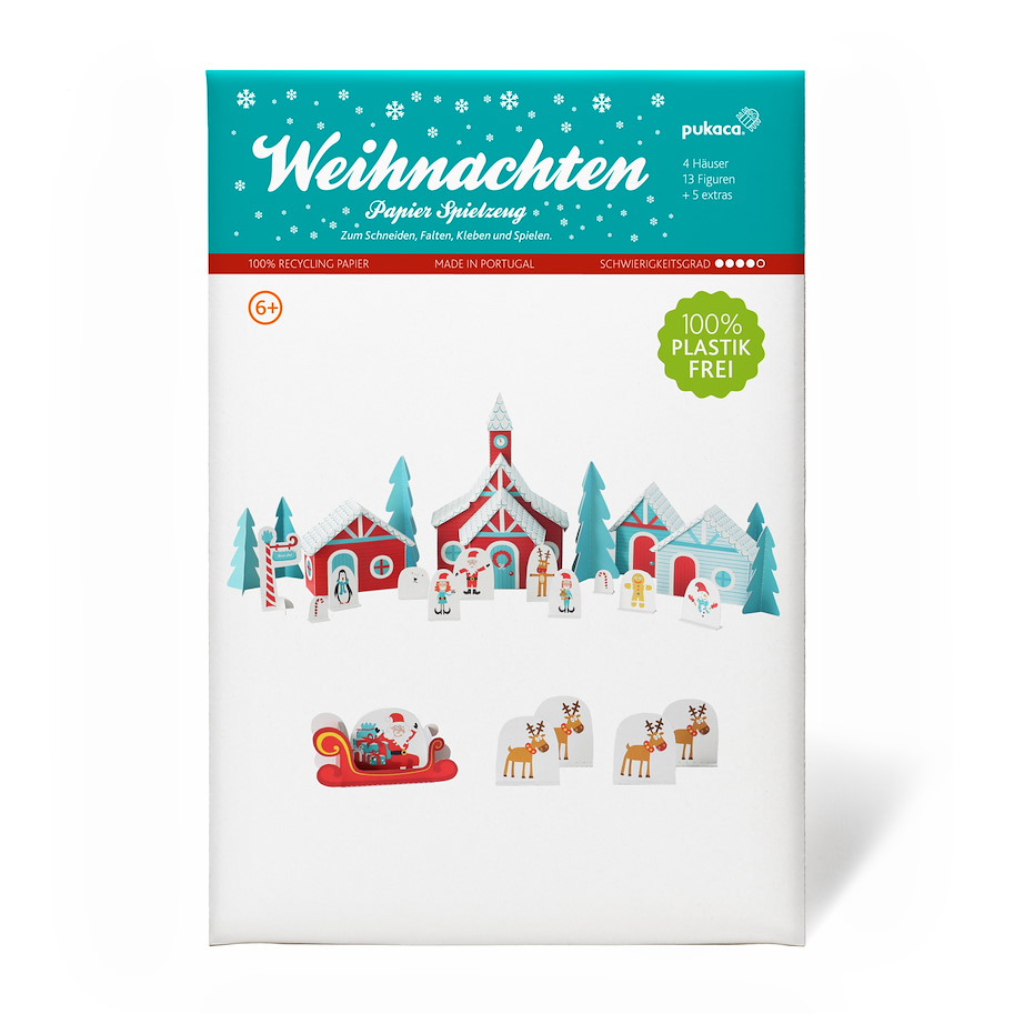 Weihnachtsdorf Papierspielzeugset