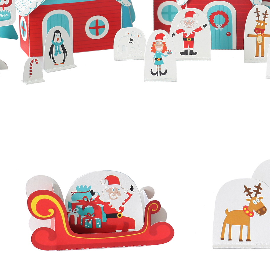 Weihnachtsdorf Papierspielzeugset