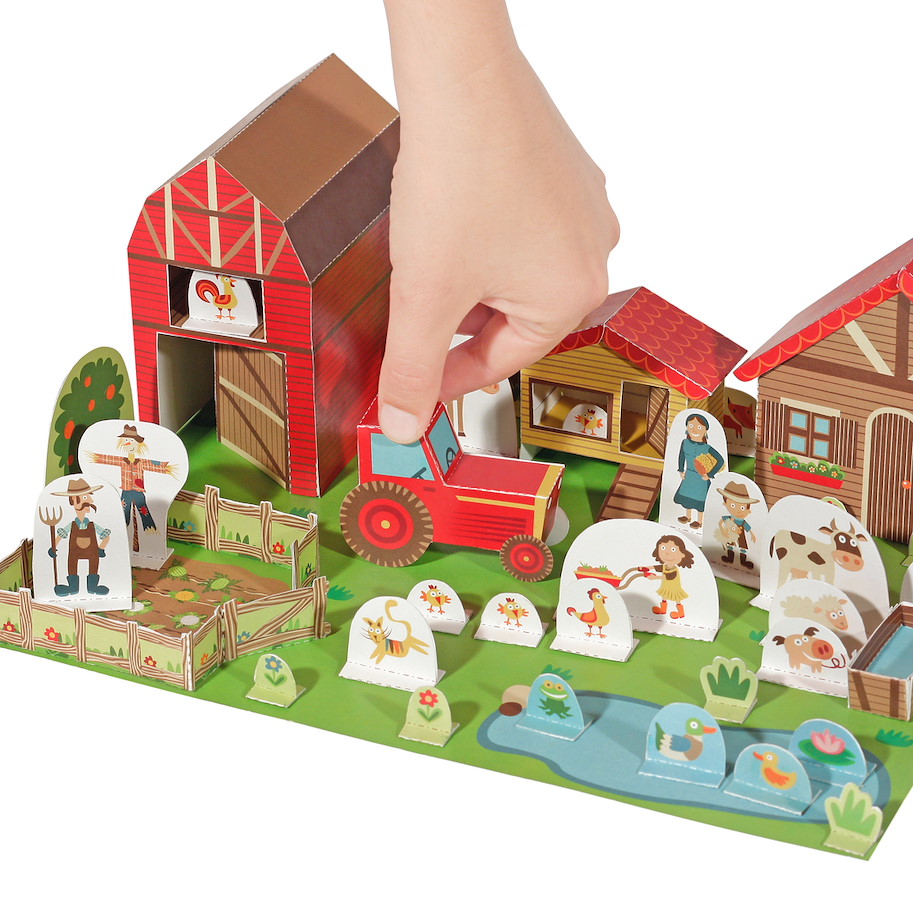 Bauernhof Papierspielzeugset