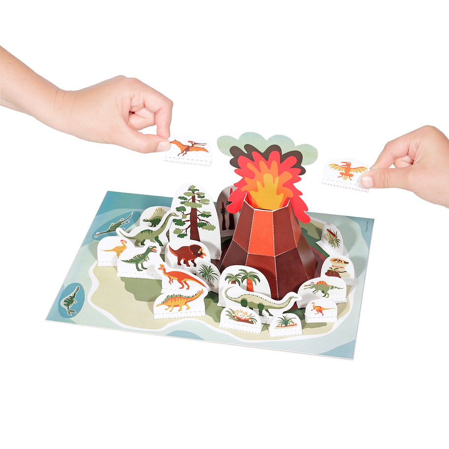 Dinosaurier Insel Papierspielzeugset