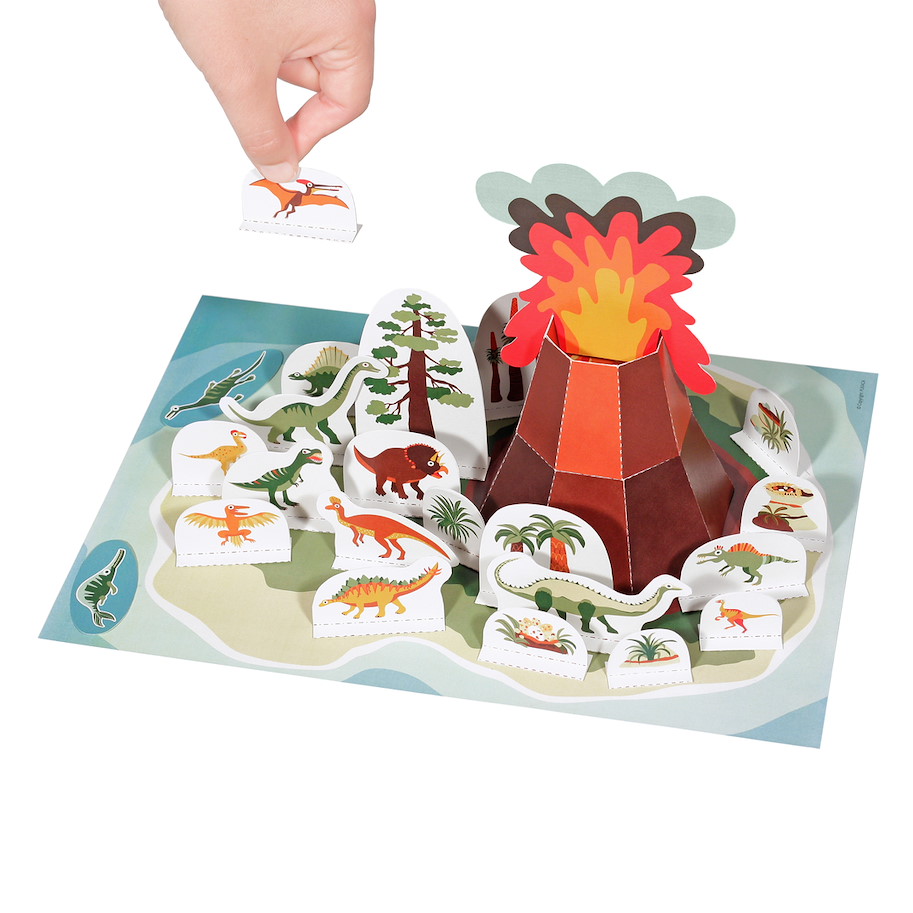 Dinosaurier Insel Papierspielzeugset