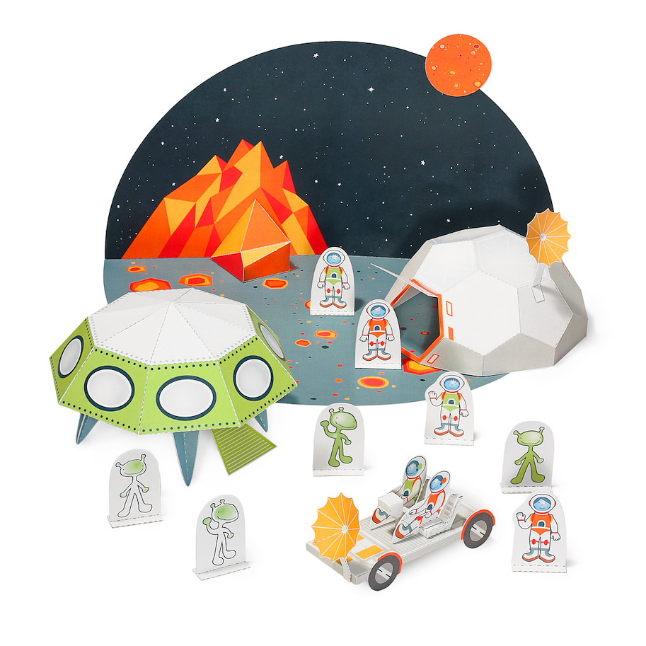 Weltraum Papierspielzeugset