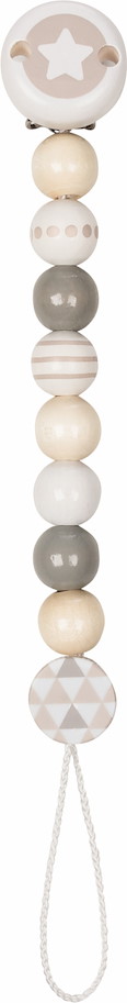 Schnullerkette Stern, grau