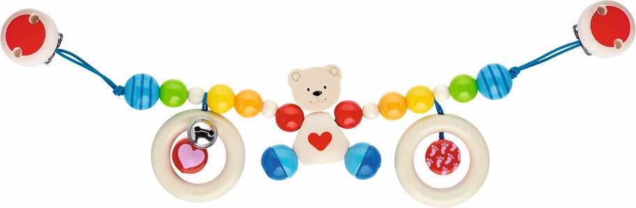 Kinderwagenkette Herzbär mit Clips