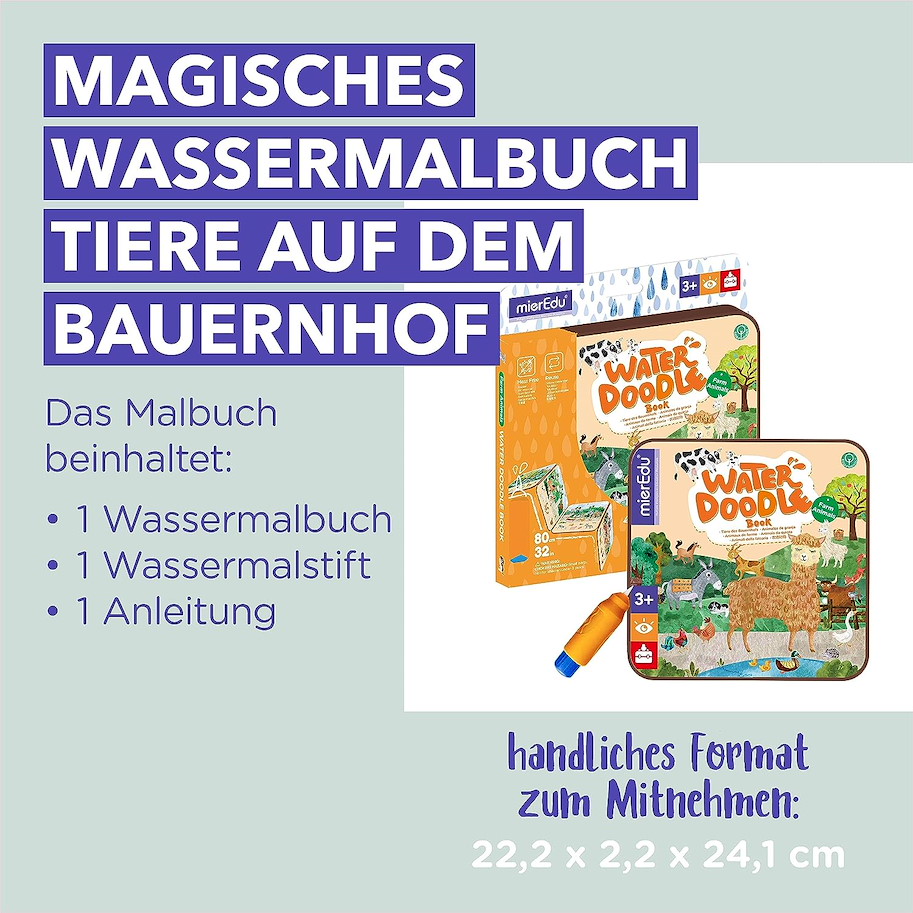 Magisches Wassermalbuch - Tiere auf dem Bauernhof