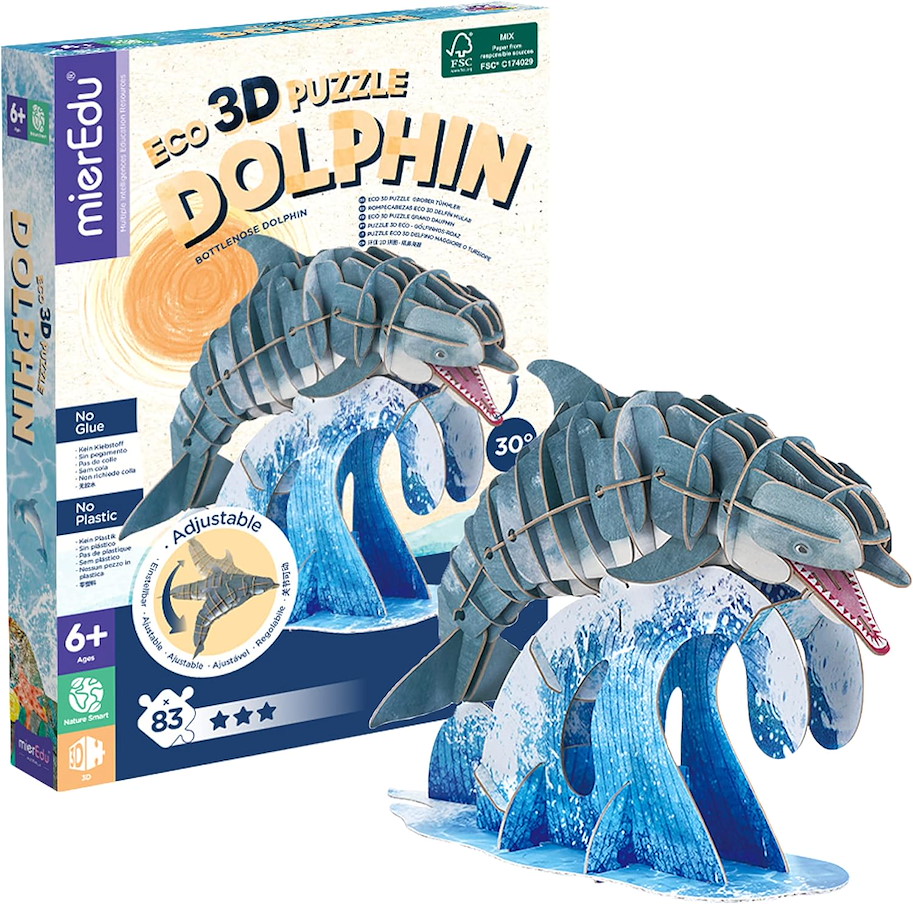 Eco 3D Puzzle - Der Delfin (beweglich), 83 Teile