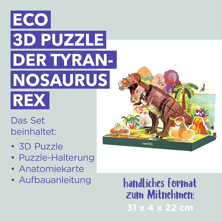 Eco 3D Puzzle - Tyrannosaurus Rex (beweglich), 171 Teile