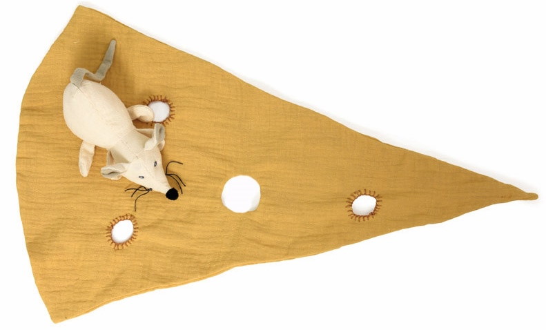 Schmusetuch Maus auf Käse 40 cm