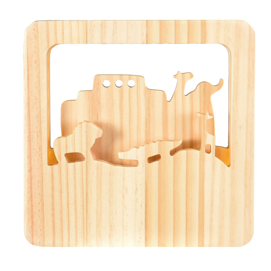 Nachtlicht Noah's Arche aus Holz