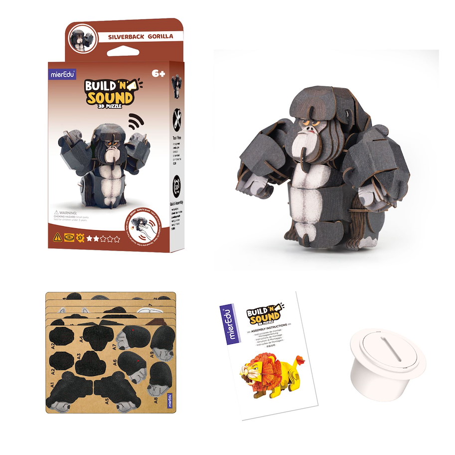 Soundwunder 3D Puzzle Silberrücken-Gorilla