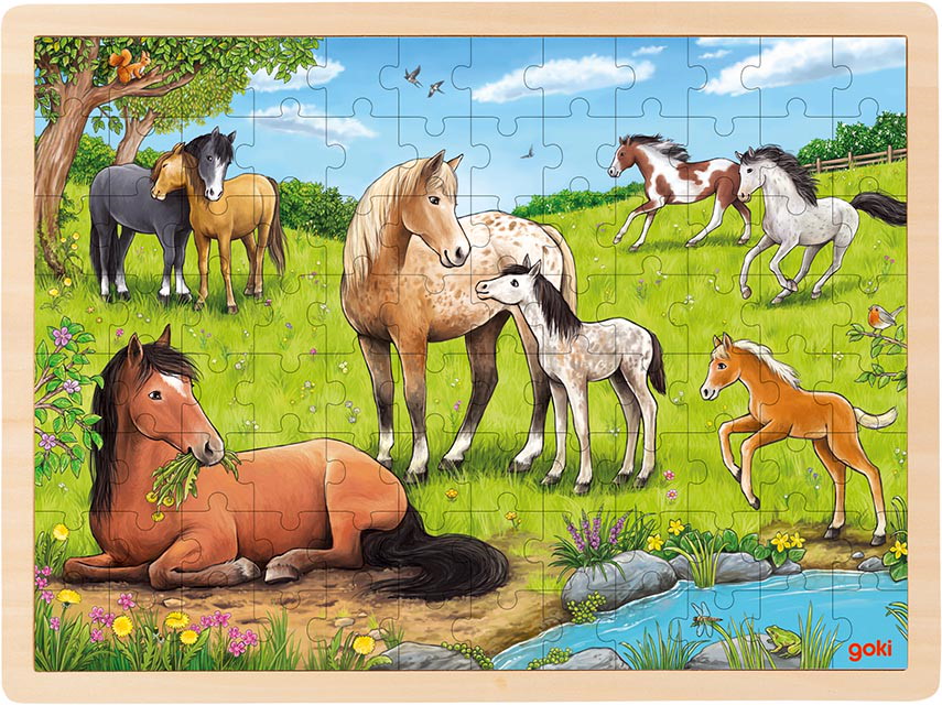 Einlegepuzzle Sommer auf der Pferdewiese