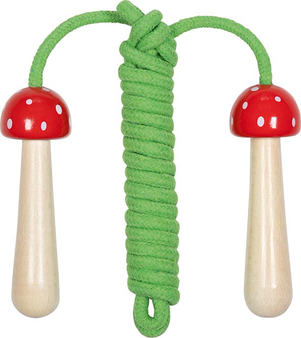 Springseil Fliegenpilz mit Holzgriffen