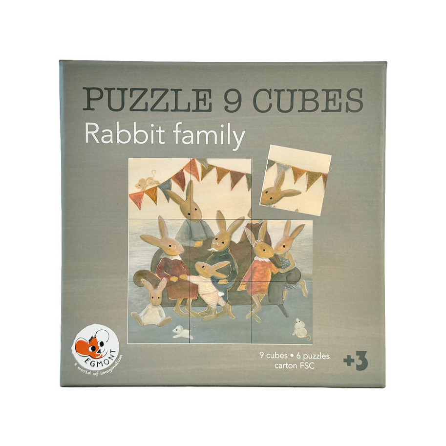 Würfelpuzzle Hasenfamilie 9-teilig