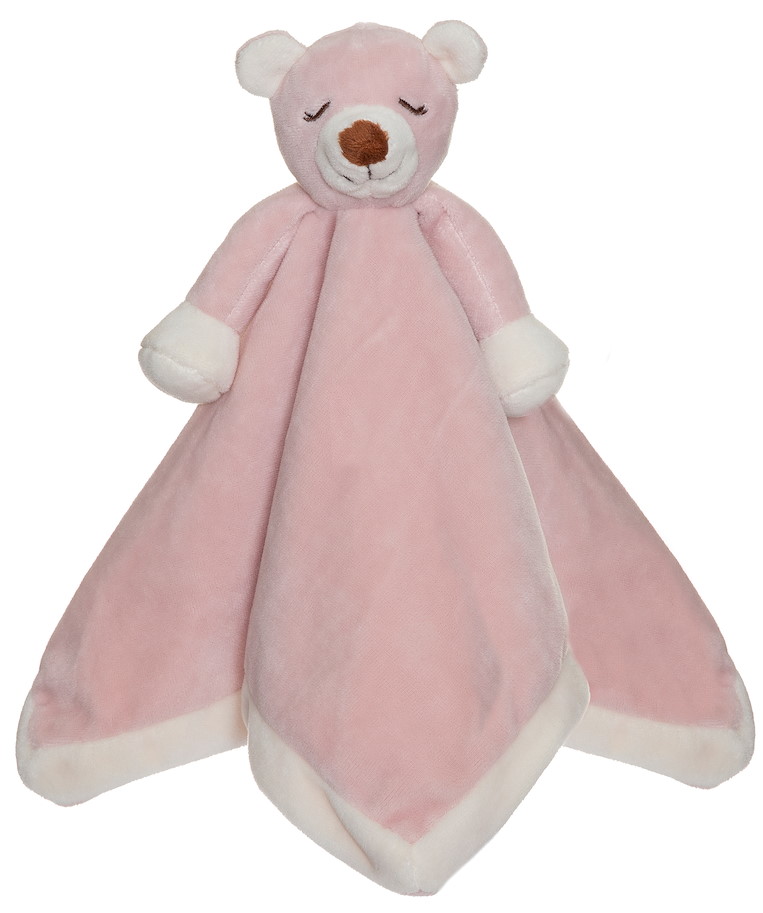 Schmusetuch Teddybär rosa 35  cm