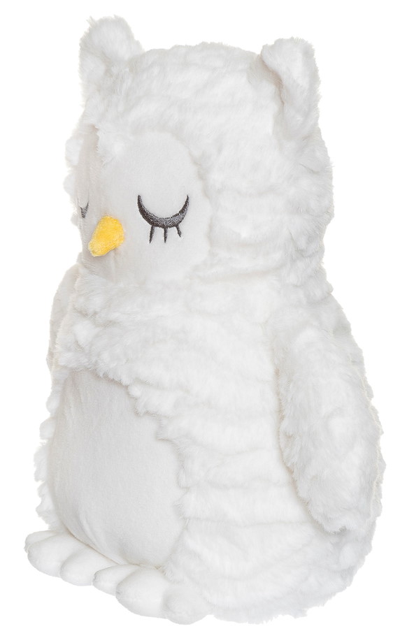 Wärmekissen Eule weiss mit gewelltem Fell 35  cm