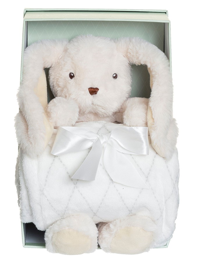 Plüsch Hase Svea 30  cm mit Fleecedecke