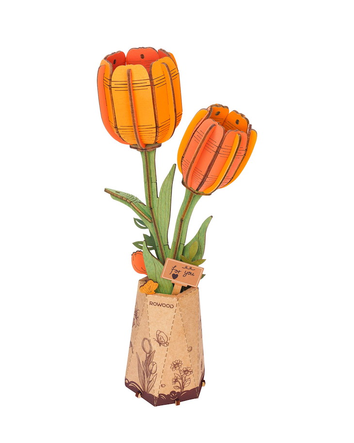 Holzbausatz Tulpe orange