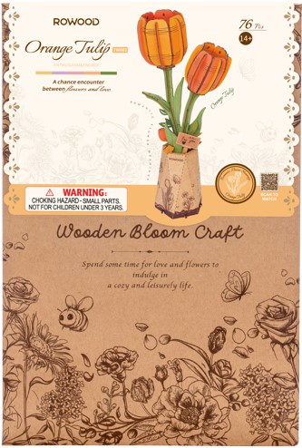 Holzbausatz Tulpe orange