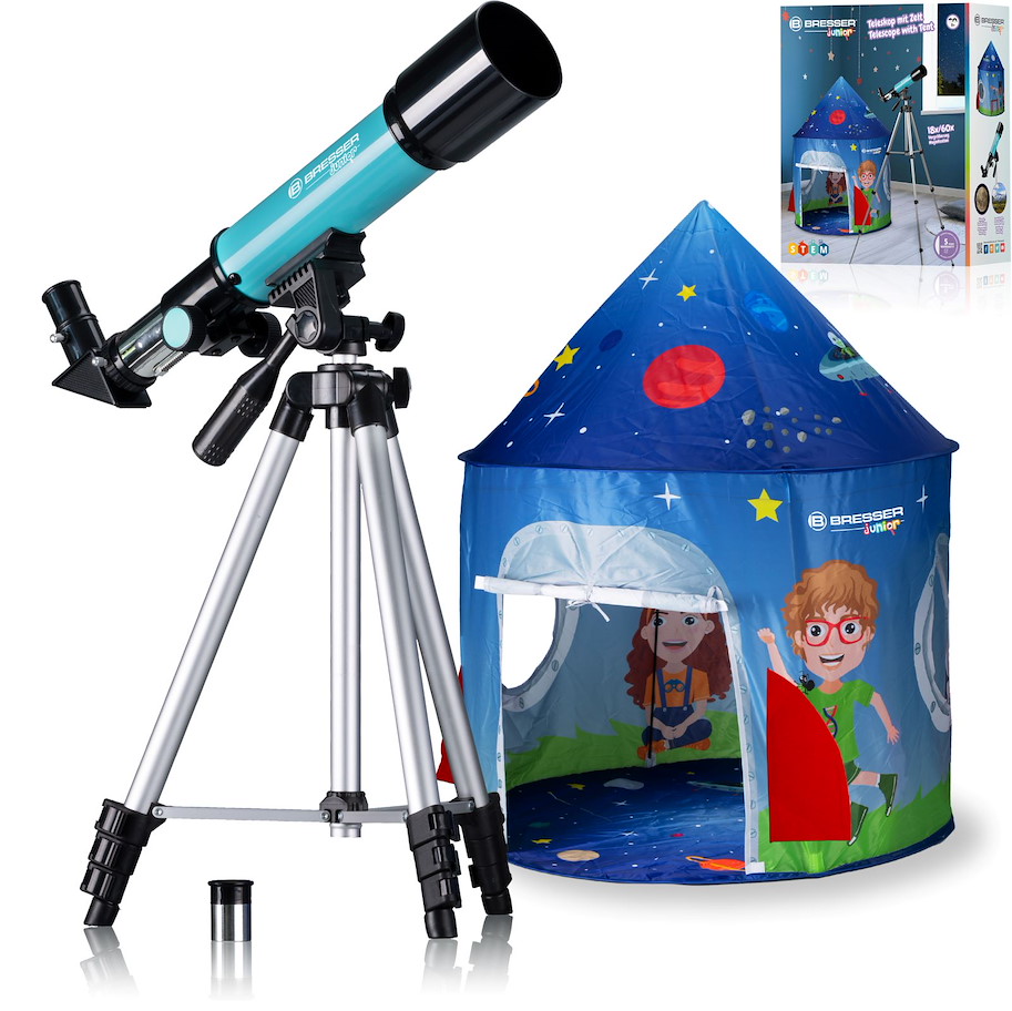 Linsenteleskop 50/360 mit Zelt Bresser Junior