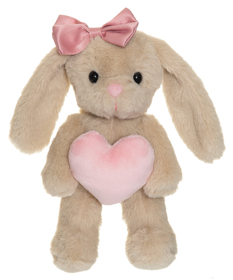 Plüsch Hase Tyra beige mit Herz und Masche 20  cm