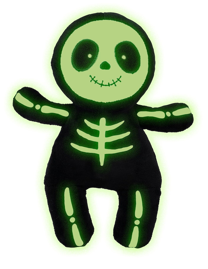 Plüsch Glow-in-the-dark Skelett  26  cm